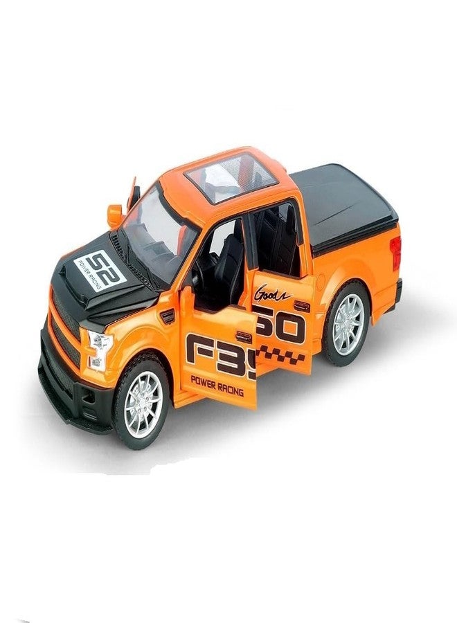 PANSHUB شاحنة بانشوب F150 بلاك رابتور بيك أب، لعبة للأولاد، نموذج معدني مصبوب مع أضواء وأصوات، لعبة سيارة تعمل بالسحب للخلف للأطفال من عمر 3 سنوات فما فوق (سيارة رابتور بمقياس 1:24 - أسود) - Image 5
